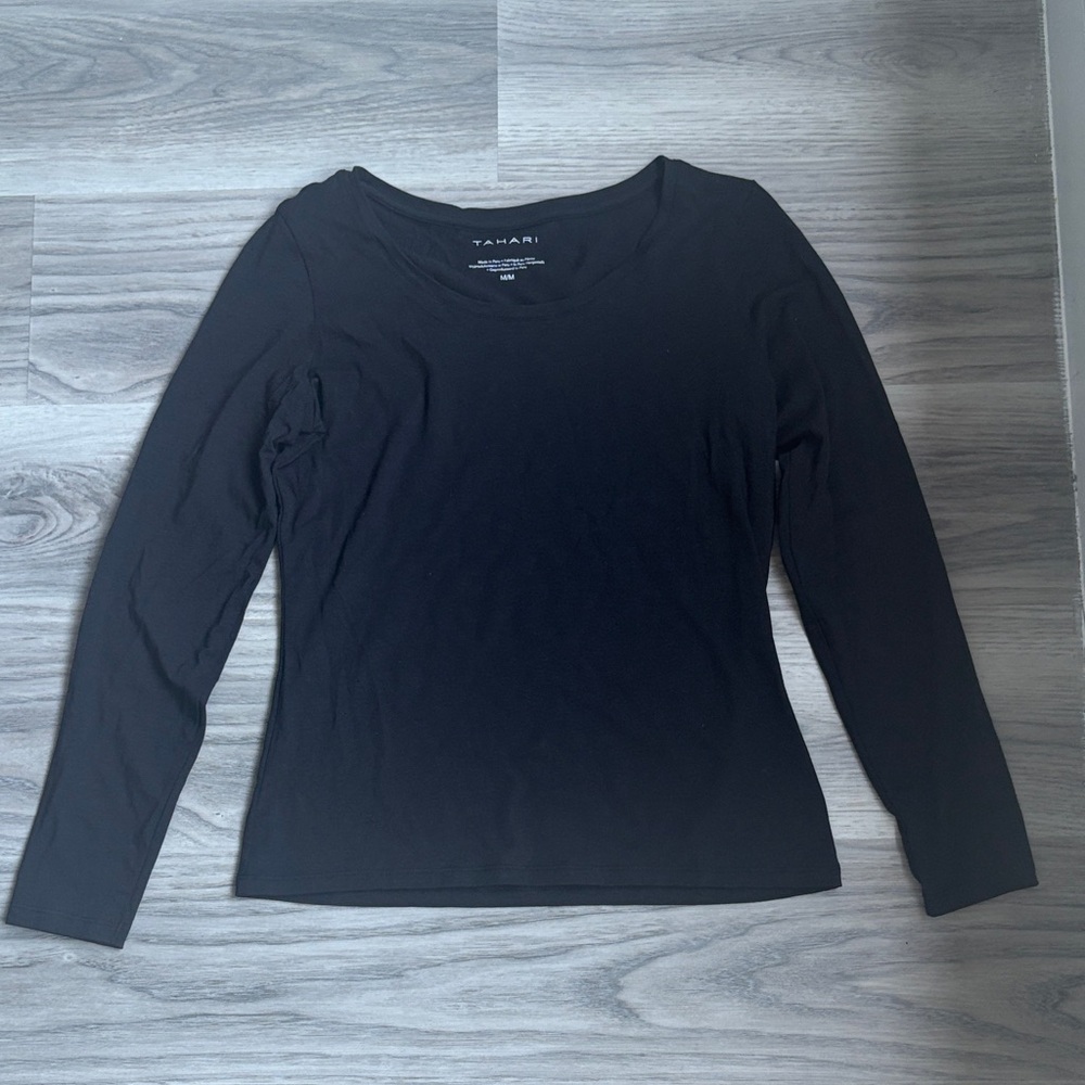 Tahari Black Long Sleeve Women's Top